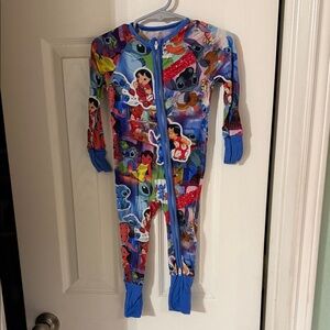Bamboo Blue Lilo & Stitch Print Kids Footie